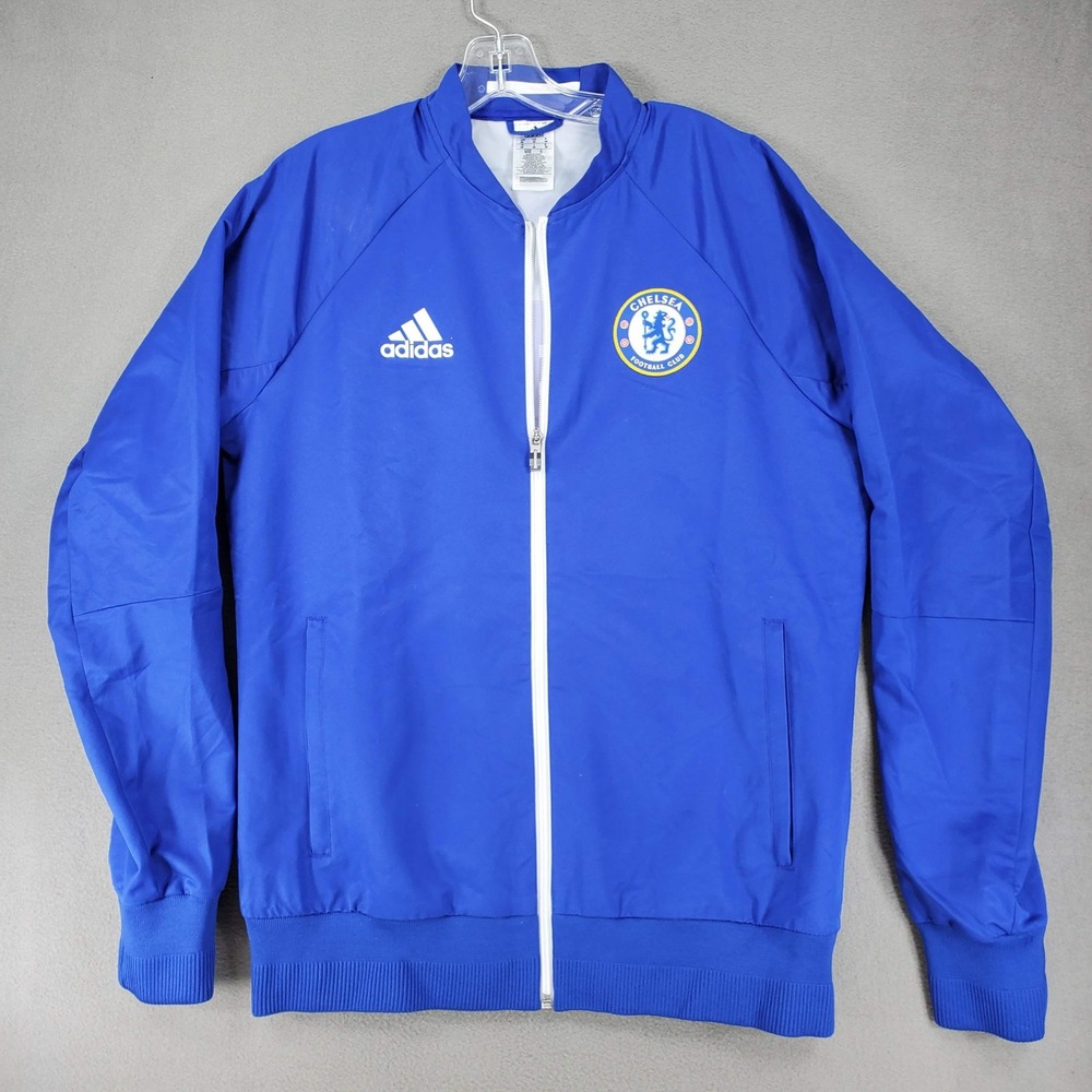 Adidas Chelsea FC Anthem Track Jacket Mens M Blue Soccer Track Full Zip AC6409